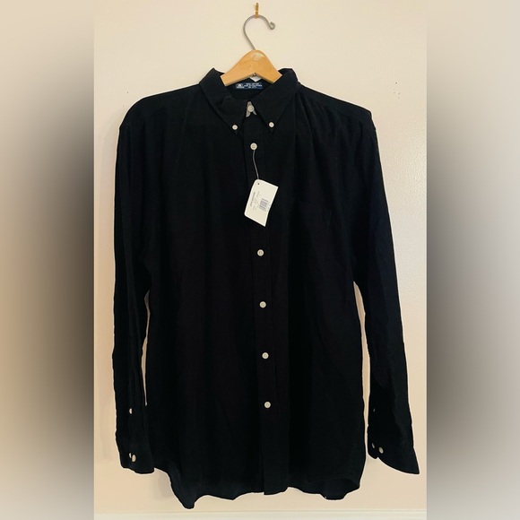 BNWT John Ashford Men’s XL Black Corduroy Button Down Shirt - Picture 1 of 9